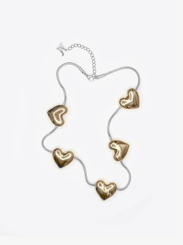 Heart Strings Necklace Gold